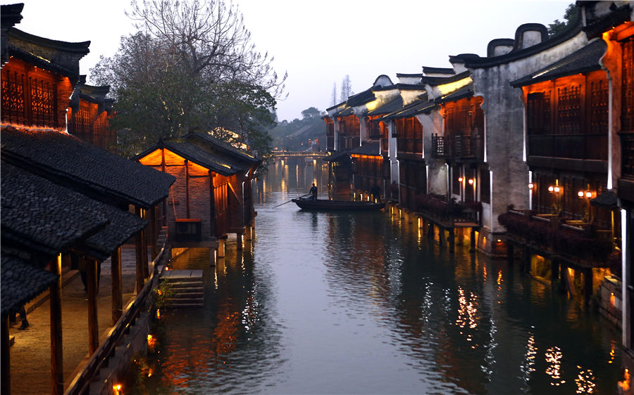 世界互聯網大會前的烏鎮夜景