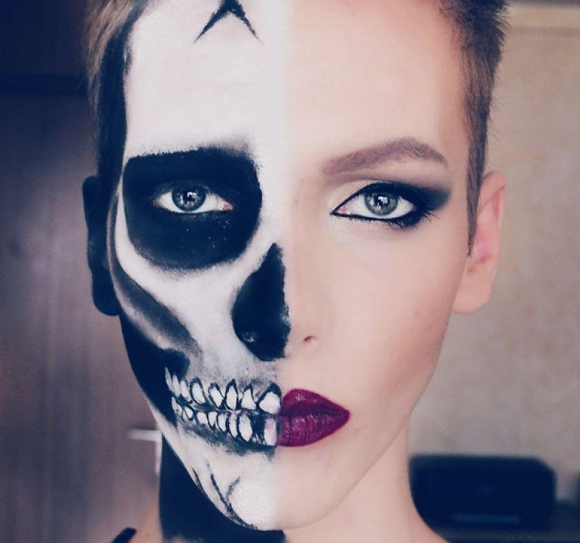 外國小伙秒變美女 高超化妝術似易容