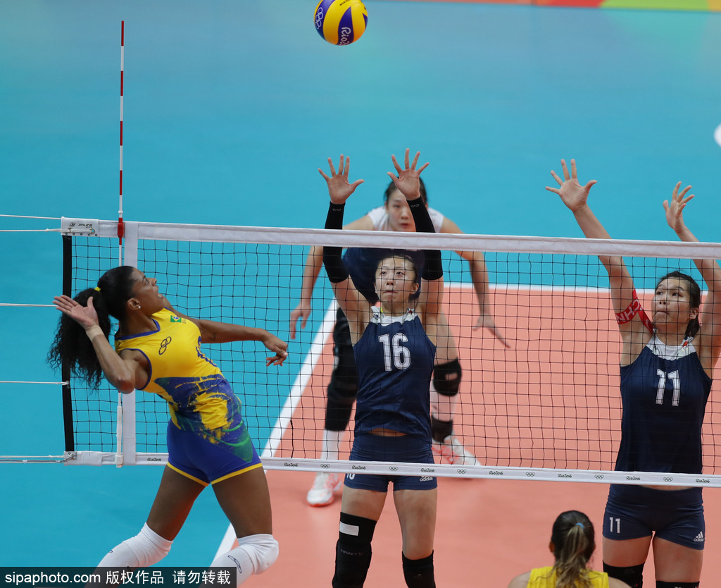 里約奧運(yùn)會(huì)第11日：女子排球1/4決賽 巴西VS中國