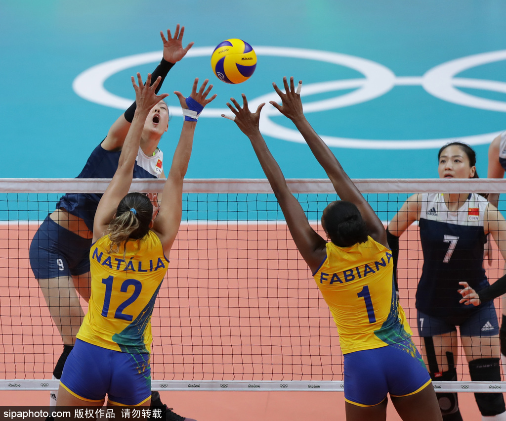 里約奧運(yùn)會第11日：女子排球1/4決賽 巴西VS中國