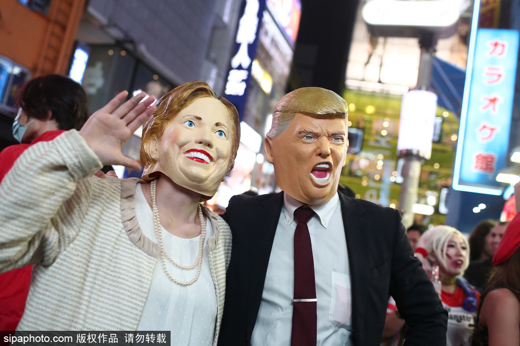 當美國大選遇上萬圣節 盤點節日期間的“特朗普希拉里”