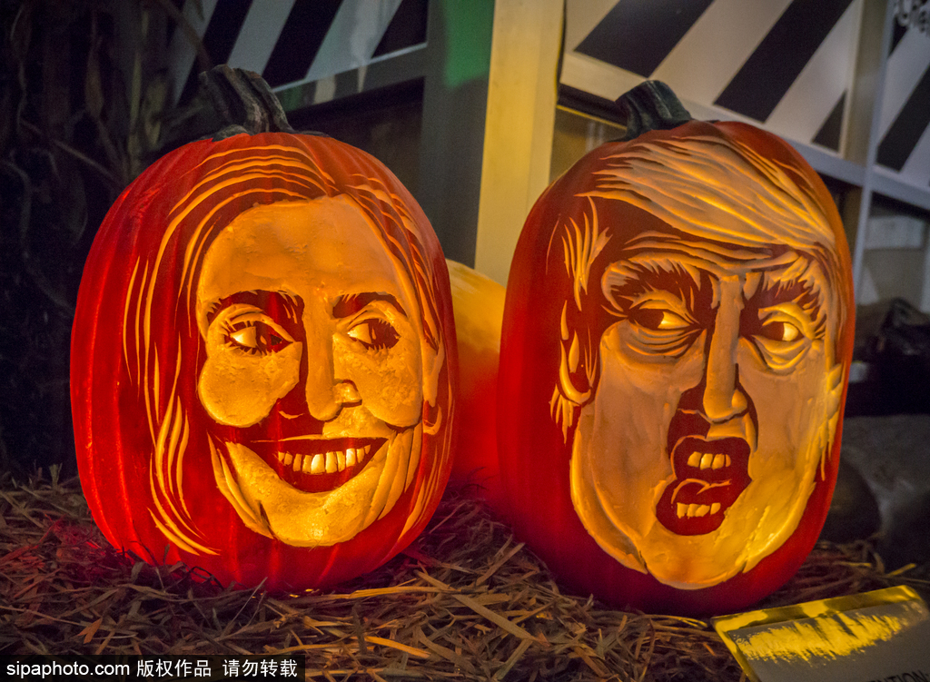 當(dāng)美國(guó)大選遇上萬圣節(jié) 盤點(diǎn)節(jié)日期間的“特朗普希拉里”