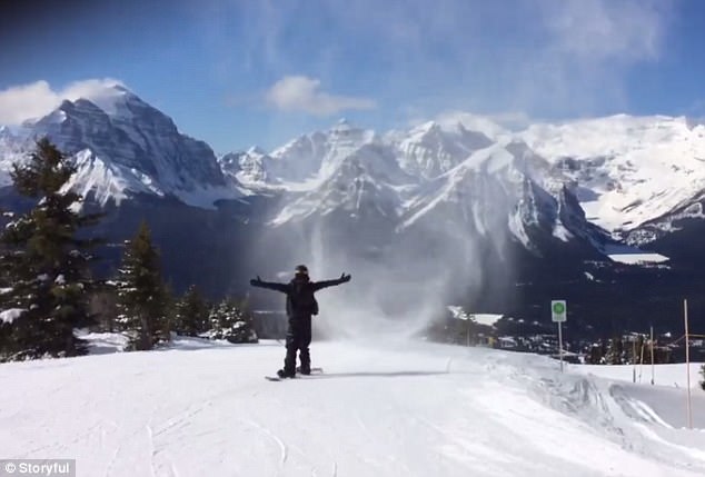 神奇！滑雪者穿過罕見雪龍卷瞬間“消失”