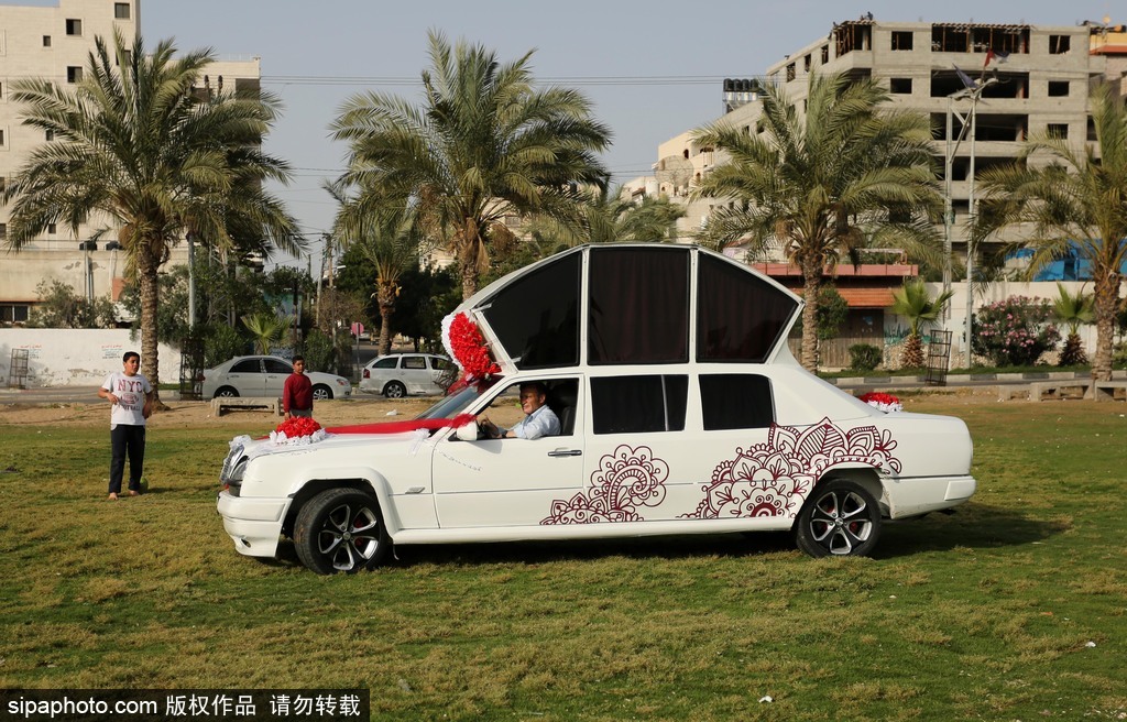 現(xiàn)代版“灰姑娘的南瓜馬車”：巴勒斯坦一男子別出心裁 改裝出華麗婚車