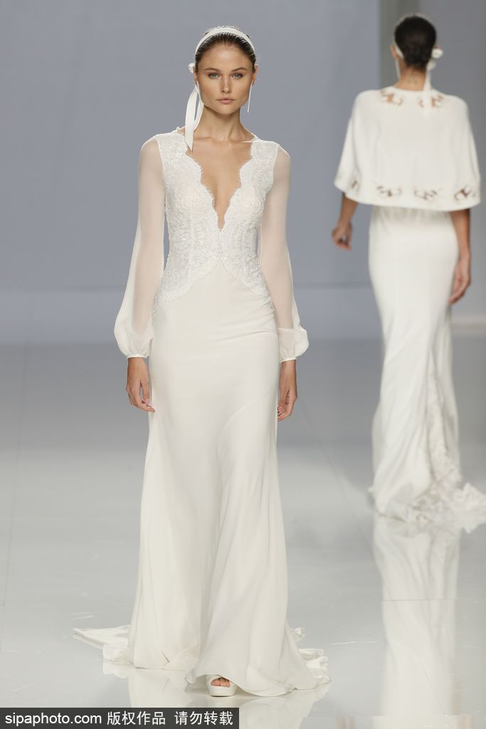 2018巴塞羅那婚紗周開走 純白婚紗唯美優雅