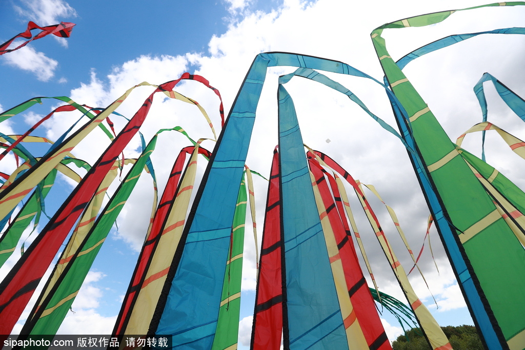 俄羅斯莫斯科舉行風(fēng)箏節(jié) 五彩繽紛點(diǎn)綴藍(lán)天