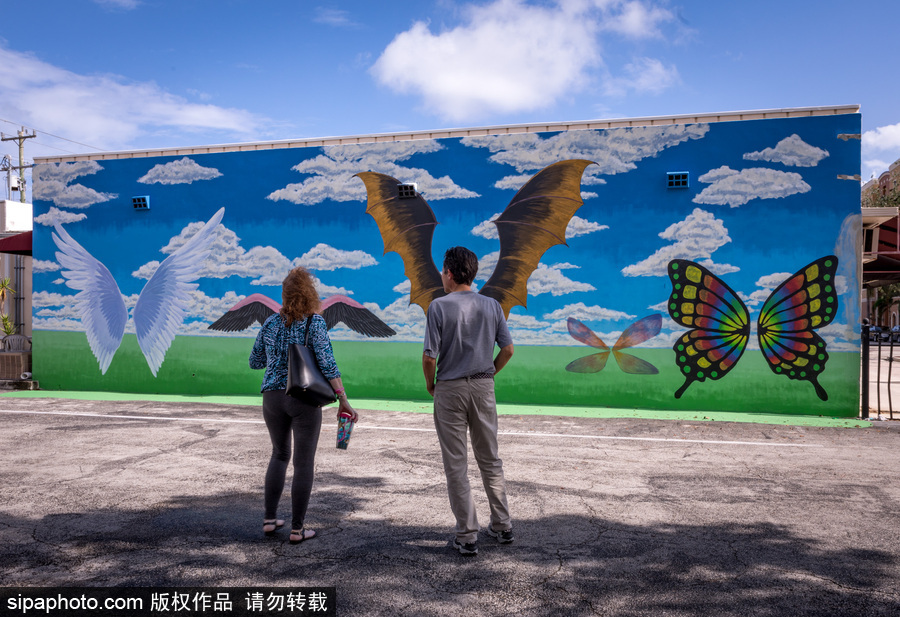 美國萊克沃思街頭繪畫藝術節 各國藝術家齊聚大展身手