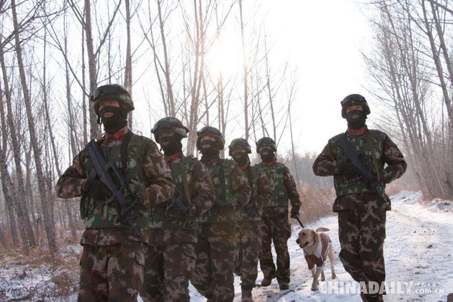 黑龍江邊防官兵不畏隆冬嚴寒練精兵