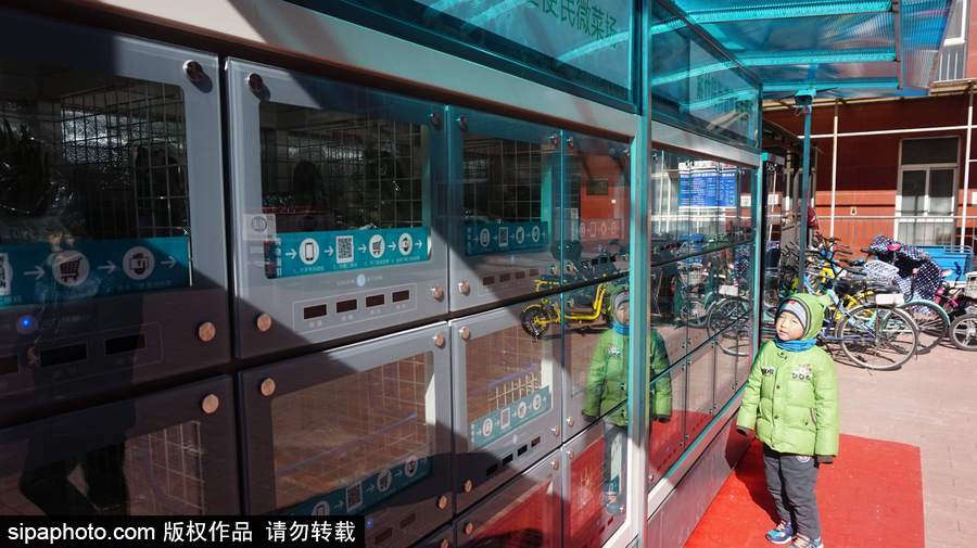 無(wú)人智能菜柜登錄北京社區(qū) 自動(dòng)稱(chēng)重掃碼買(mǎi)菜