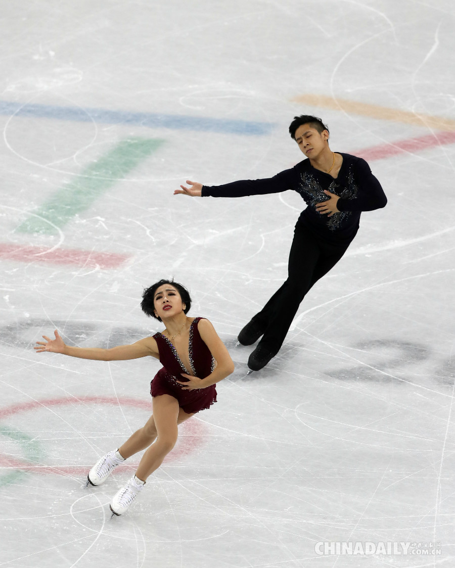 花樣滑冰雙人滑短節目：隋文靜/韓聰列第一