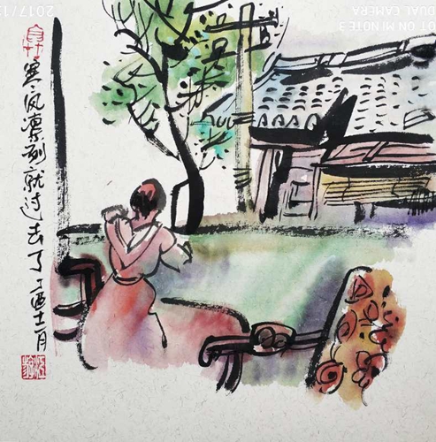 磁器口有位光頭怪蜀黍 愛(ài)畫(huà)漫畫(huà)愛(ài)“吹牛皮”