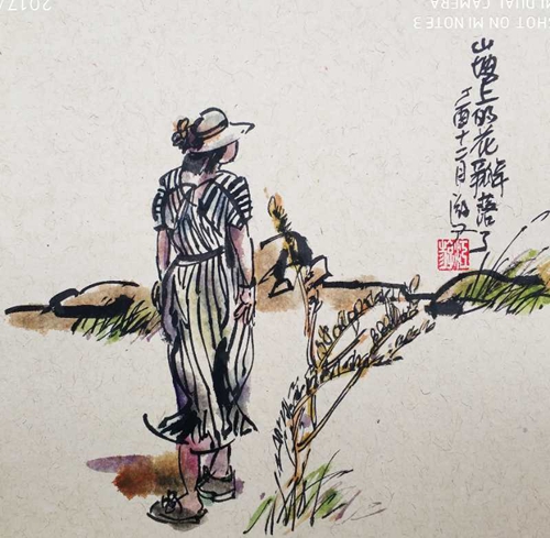 磁器口有位光頭怪蜀黍 愛(ài)畫(huà)漫畫(huà)愛(ài)“吹牛皮”