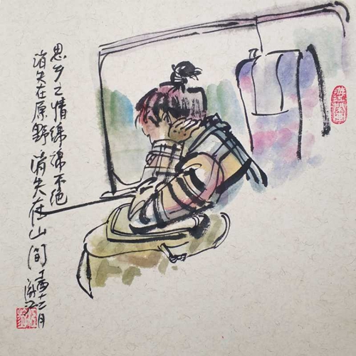 磁器口有位光頭怪蜀黍 愛(ài)畫(huà)漫畫(huà)愛(ài)“吹牛皮”