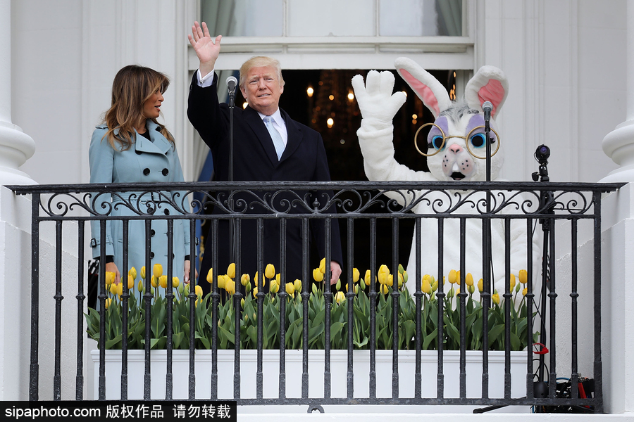 白宮舉行復活節滾彩蛋活動 “第一家庭”白宮南草坪狂歡