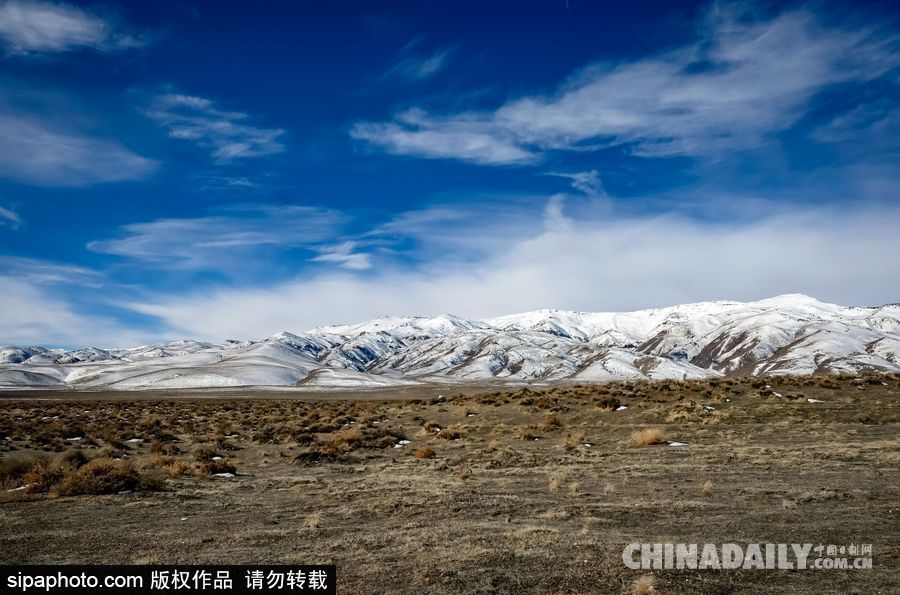感受美國內(nèi)華達州冬季風光 人煙稀少一望無垠