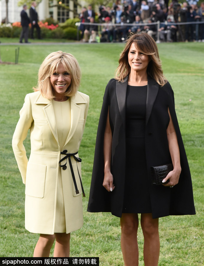 美法第一夫人同框！高貴氣質(zhì)不相上下