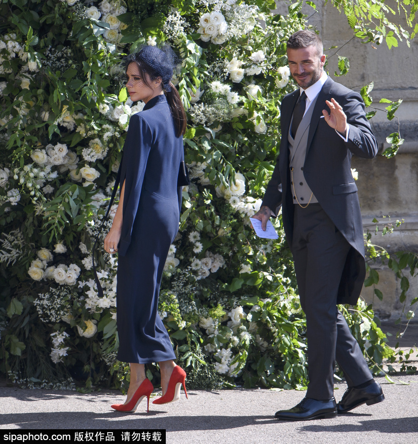 哈里王子大婚現(xiàn)場(chǎng)名流云集 貝克漢姆夫婦盛裝亮相