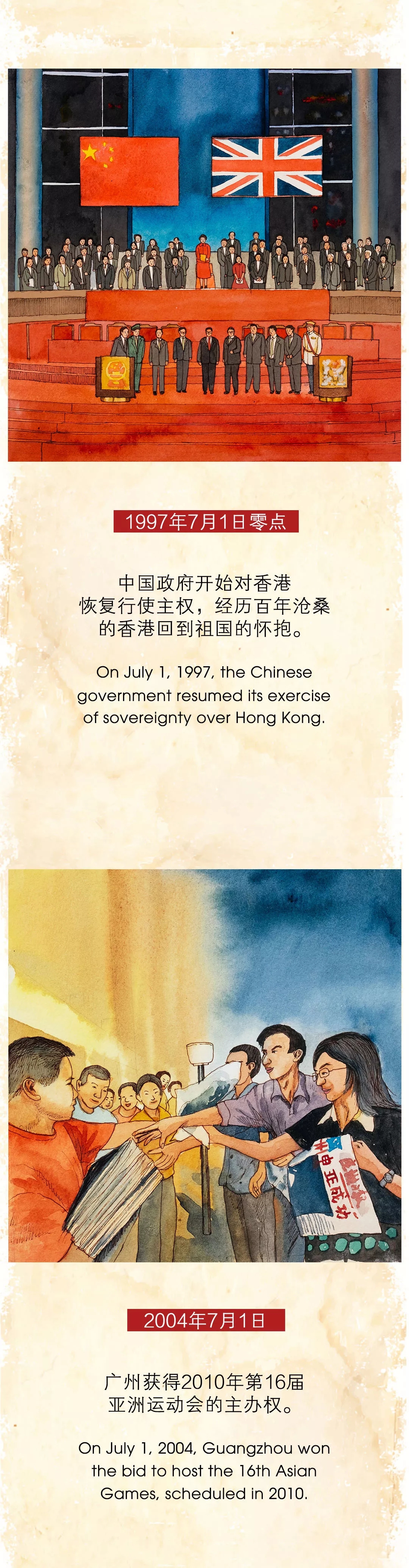 水彩手繪，還原7月1日發生過的大事！丨圖圖是道