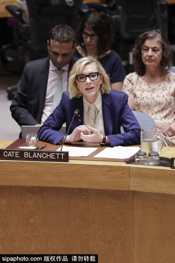 大魔王氣場超強！好萊塢女星凱特·布蘭切特現身聯合國會議
