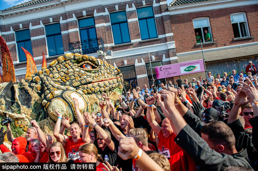 荷蘭：梵高出生地舉行花卉游行 鮮艷花朵拼制成各種巨型造型