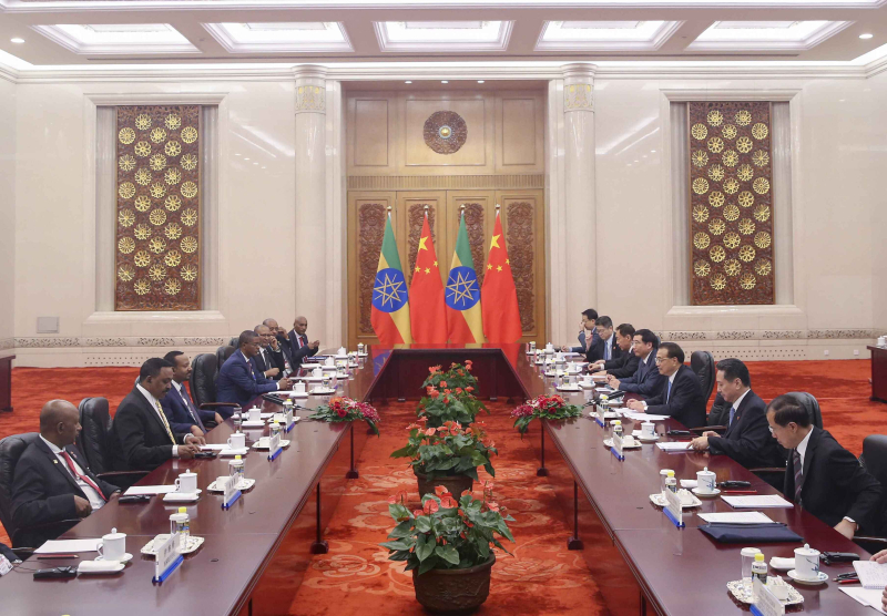 李克強(qiáng)同埃塞俄比亞總理阿比舉行會(huì)談