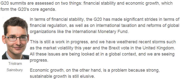 【老外談G20】 G20峰會發出了全球經濟治理的積極信號