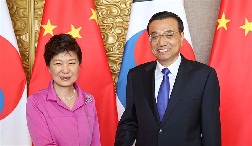 資料圖片：李克強(qiáng)會見韓國總統(tǒng)樸槿惠